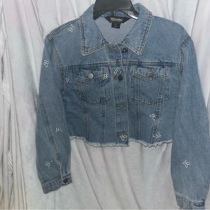 JouJou sz:L kids - crop Jean w/ white stars NWT